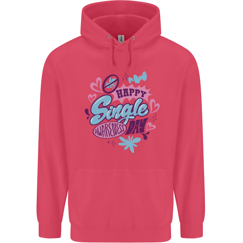 Happy Single Day Anti Valentines Romance Childrens Kids Hoodie Heliconia
