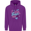 Happy Single Day Anti Valentines Romance Childrens Kids Hoodie Purple