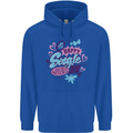 Happy Single Day Anti Valentines Romance Childrens Kids Hoodie Royal Blue
