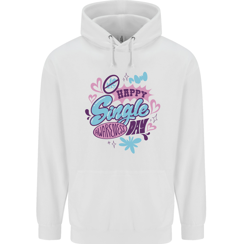 Happy Single Day Anti Valentines Romance Childrens Kids Hoodie White