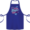 Happy Single Day Anti Valentines Romance Cotton Apron 100% Organic Royal Blue