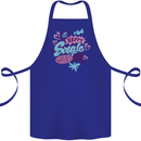 Happy Single Day Anti Valentines Romance Cotton Apron 100% Organic Royal Blue