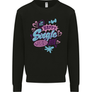 Happy Single Day Anti Valentines Romance Kids Sweatshirt Jumper Black