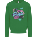Happy Single Day Anti Valentines Romance Kids Sweatshirt Jumper Irish Green
