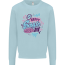 Happy Single Day Anti Valentines Romance Kids Sweatshirt Jumper Light Blue