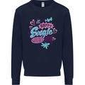 Happy Single Day Anti Valentines Romance Kids Sweatshirt Jumper Navy Blue