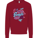 Happy Single Day Anti Valentines Romance Kids Sweatshirt Jumper Red