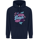 Happy Single Day Anti Valentines Romance Mens 80% Cotton Hoodie Navy Blue