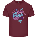 Happy Single Day Anti Valentines Romance Mens Cotton T-Shirt Tee Top Maroon