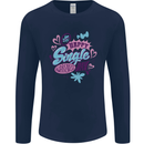Happy Single Day Anti Valentines Romance Mens Long Sleeve T-Shirt Navy Blue