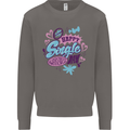 Happy Single Day Anti Valentines Romance Mens Sweatshirt Jumper Charcoal