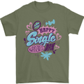 Happy Single Day Anti Valentines Romance Mens T-Shirt 100% Cotton Military Green