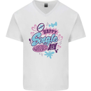 Happy Single Day Anti Valentines Romance Mens V-Neck Cotton T-Shirt White