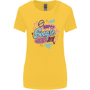 Happy Single Day Anti Valentines Romance Womens Wider Cut T-Shirt Yellow
