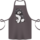 Harlequin Poodle Sketch Cotton Apron 100% Organic Dark Grey