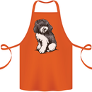 Harlequin Poodle Sketch Cotton Apron 100% Organic Orange