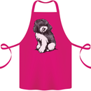 Harlequin Poodle Sketch Cotton Apron 100% Organic Pink