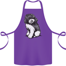 Harlequin Poodle Sketch Cotton Apron 100% Organic Purple