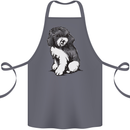 Harlequin Poodle Sketch Cotton Apron 100% Organic Steel