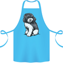Harlequin Poodle Sketch Cotton Apron 100% Organic Turquoise