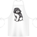 Harlequin Poodle Sketch Cotton Apron 100% Organic White