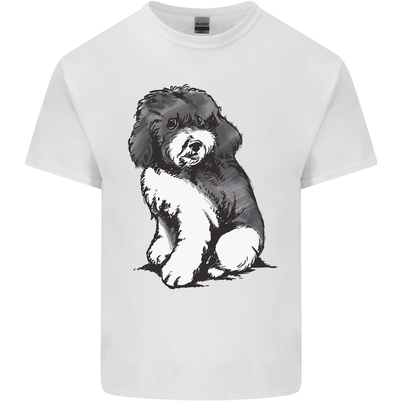 Harlequin Poodle Sketch Kids T-Shirt Childrens White