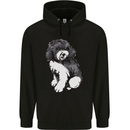 Harlequin Poodle Sketch Mens 80% Cotton Hoodie Black