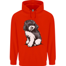 Harlequin Poodle Sketch Mens 80% Cotton Hoodie Bright Red