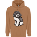 Harlequin Poodle Sketch Mens 80% Cotton Hoodie Caramel Latte