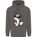 Harlequin Poodle Sketch Mens 80% Cotton Hoodie Charcoal