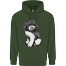 Harlequin Poodle Sketch Mens 80% Cotton Hoodie Forest Green