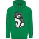 Harlequin Poodle Sketch Mens 80% Cotton Hoodie Irish Green