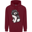 Harlequin Poodle Sketch Mens 80% Cotton Hoodie Maroon