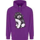 Harlequin Poodle Sketch Mens 80% Cotton Hoodie Purple