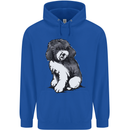 Harlequin Poodle Sketch Mens 80% Cotton Hoodie Royal Blue