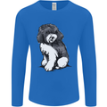 Harlequin Poodle Sketch Mens Long Sleeve T-Shirt Royal Blue