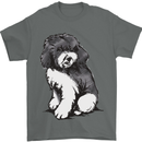 Harlequin Poodle Sketch Mens T-Shirt Cotton Gildan Charcoal