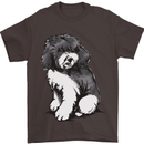 Harlequin Poodle Sketch Mens T-Shirt Cotton Gildan Dark Chocolate