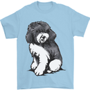Harlequin Poodle Sketch Mens T-Shirt Cotton Gildan Light Blue