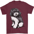 Harlequin Poodle Sketch Mens T-Shirt Cotton Gildan Maroon