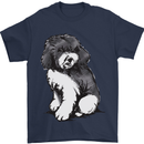 Harlequin Poodle Sketch Mens T-Shirt Cotton Gildan Navy Blue