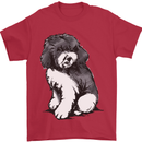 Harlequin Poodle Sketch Mens T-Shirt Cotton Gildan Red