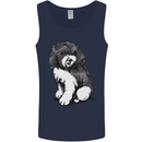 Harlequin Poodle Sketch Mens Vest Tank Top Navy Blue
