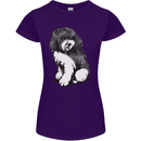 Harlequin Poodle Sketch Womens Petite Cut T-Shirt Purple