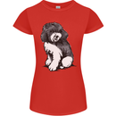 Harlequin Poodle Sketch Womens Petite Cut T-Shirt Red