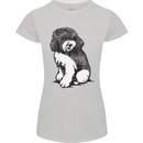 Harlequin Poodle Sketch Womens Petite Cut T-Shirt Sports Grey