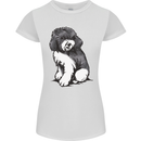 Harlequin Poodle Sketch Womens Petite Cut T-Shirt White