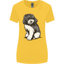 Harlequin Poodle Sketch Womens Wider Cut T-Shirt Yellow