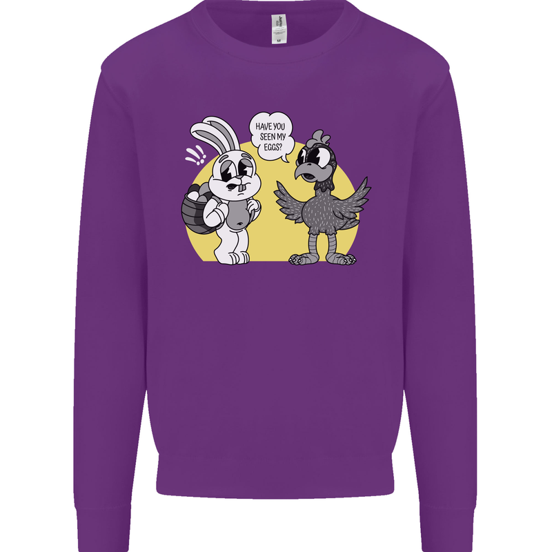 Have You Seen My Eggs Funny Easter Bunny Mens Sweatshirt Jumper Purple