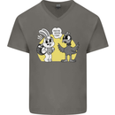 Have You Seen My Eggs Funny Easter Bunny Mens V-Neck Cotton T-Shirt Charcoal